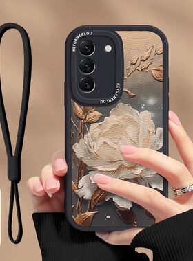 望金舒莲适用三星s25Ultra手机壳新款送挂绳24Plus国风轻GalaxyS23全包小羊皮22简约高级女S21FE硅胶防摔套20