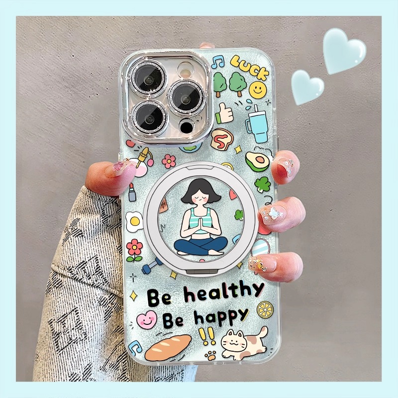 适用苹果硅胶打坐女孩