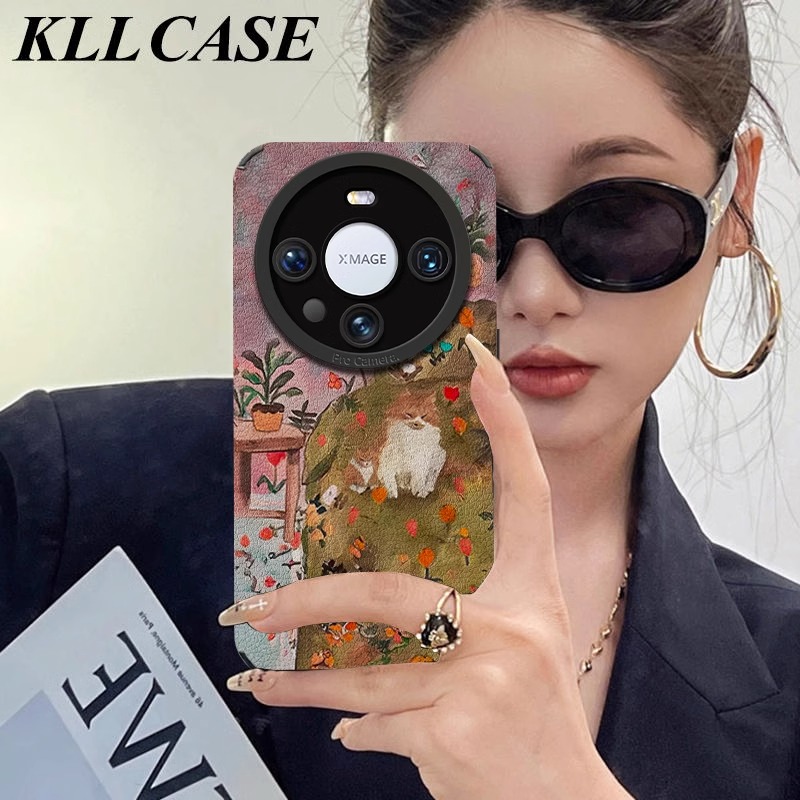 硅胶适用华为mate油画沙发猫咪