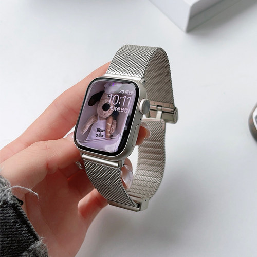 适应苹果手表金属折叠磁吸表带