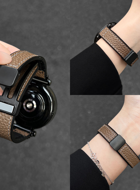 适用华为watch gt6手表带新款磁吸watchgt5女款智能运动腕表4pro高级感系列女表watch3女士高端专用2真皮表链