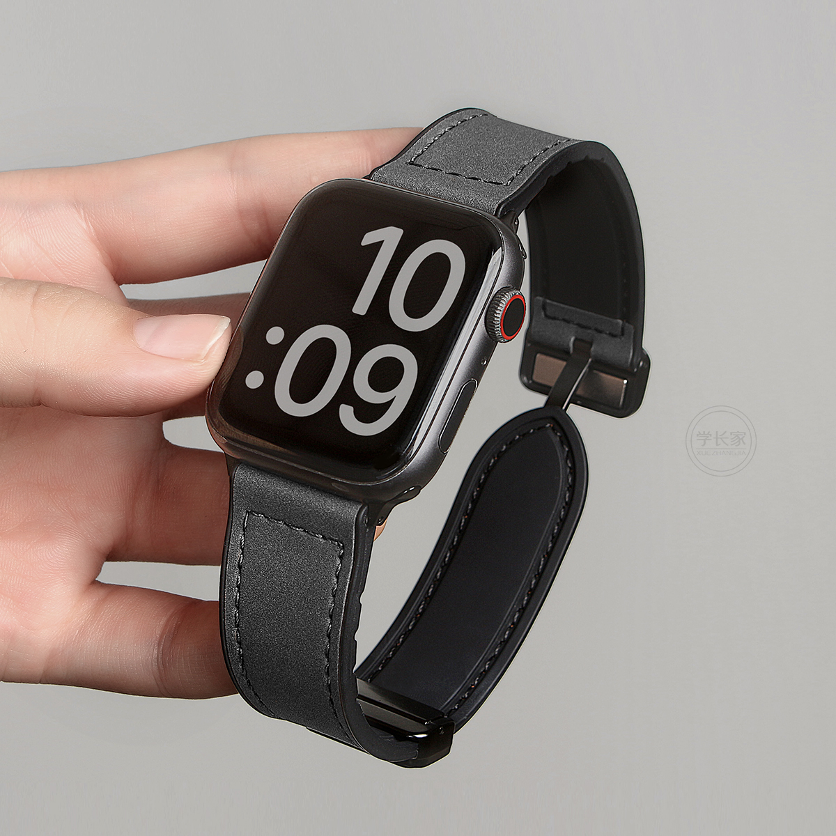 适用iwatchs10表带秋冬真皮磁吸s9小众硅胶applewatchs10新款手表带s8复古苹果se手表s7高级感6运动男款ultra