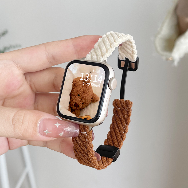 iwatch9灯芯绒回环磁吸表带