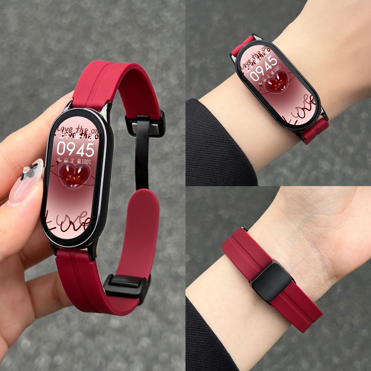 学长家新款秋冬硅胶磁吸表带女生