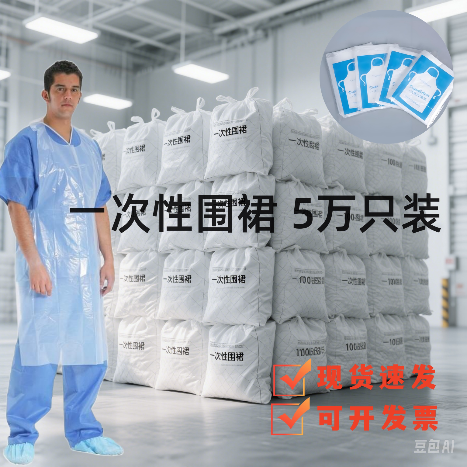 一次性围裙商用批发独立包装餐饮专用罩衣火锅店小龙虾围兜儿童