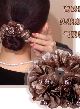 双层大肠发圈气质妈妈扎马尾头绳