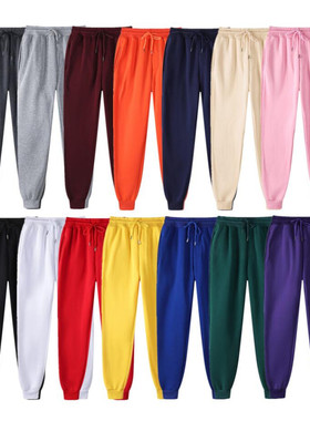 Solid ColorCasual Loose Fleece Track Pants纯色宽松抓绒运动裤