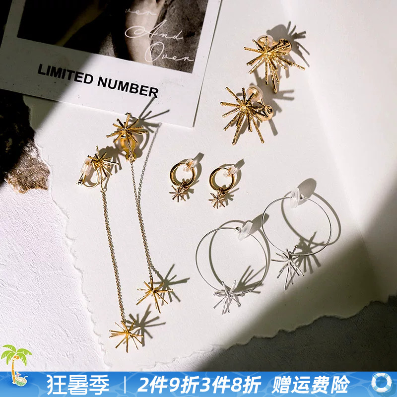 清冷复古日剧同款无耳洞耳夹