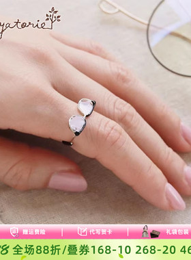 Ayatorie原创 小众手工戒指气质眼镜开口戒情侣戒礼盒装小众礼品