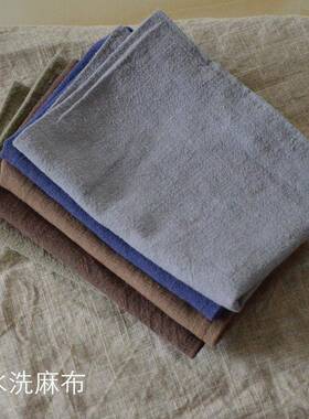 复古纯色棉麻咖布麻灰色蓝家用餐桌布色艺苎台布茶几盖WEJ布盖巾