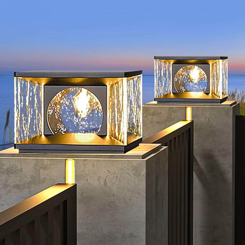 简约现代户外墅防水太阳院子柱灯室外接电款花门园别能大门柱头灯,家装灯饰光源,柱头灯,淘宝优惠券,粉丝福利购,淘宝优惠卷