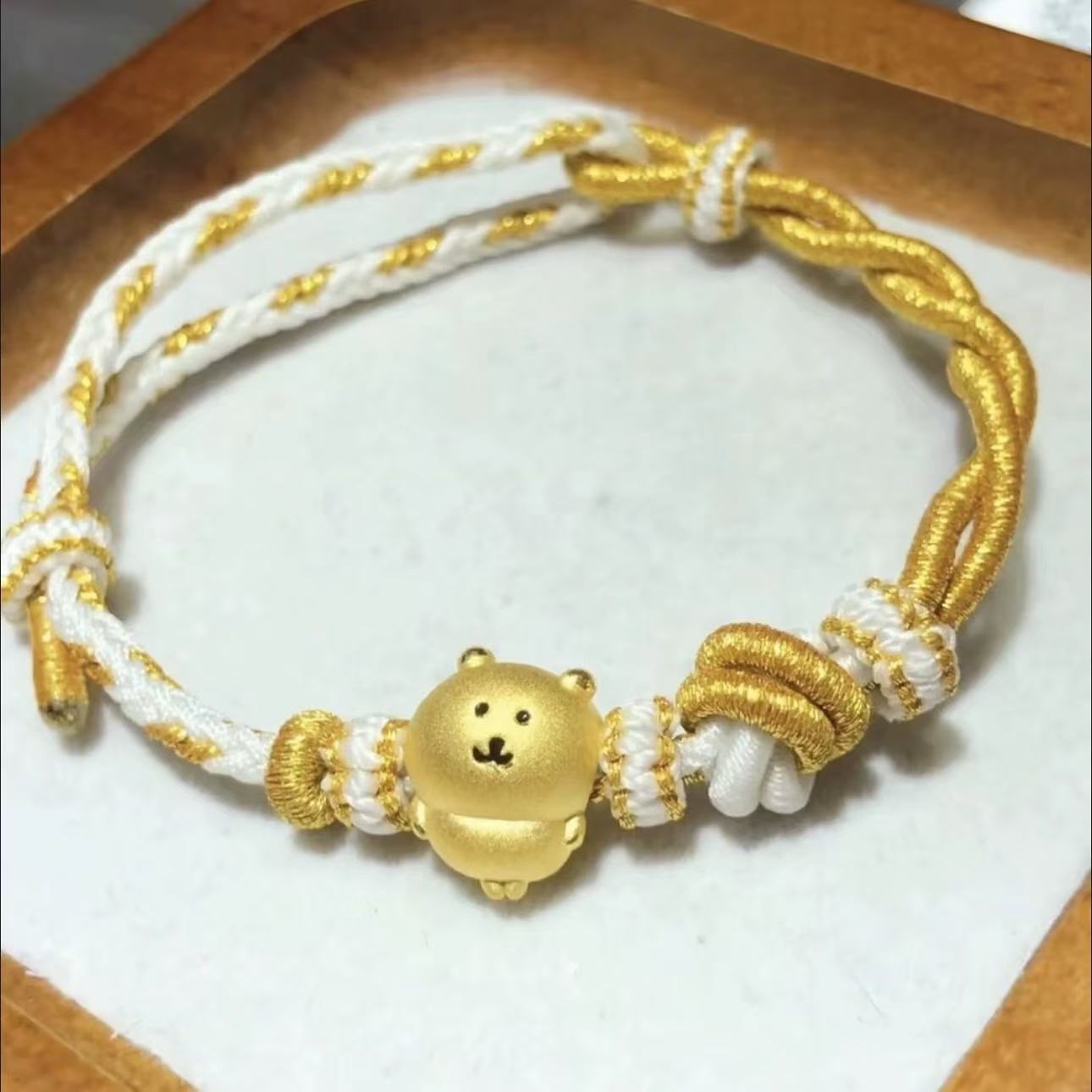 足金999乌萨奇初音未来黄金布丁狗手链蛋糕奶酪