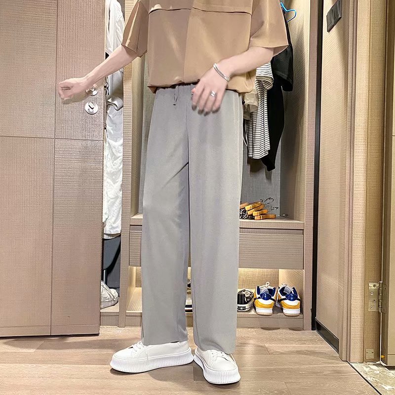 Ice silk quick drying casual pants men's summer thin mop pants