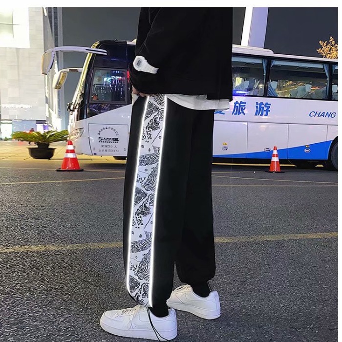 Spring new fashion brand men's Leggings Korean fashion casual pants men's