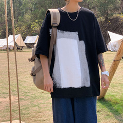 Fashion brand short sleeve trend versatile Hong Kong Style T-shirt personality fashion Harajuku hip hop half sleeve body