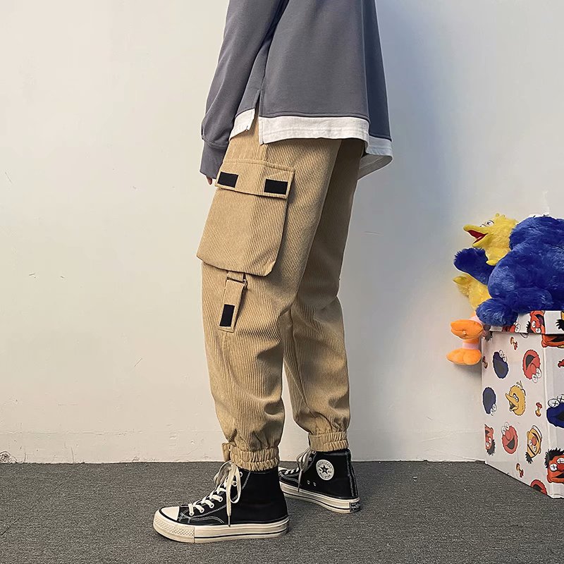 Literature and art men's youth trend PANTS YOUTH simple corduroy casual pants straight tube pants straight tube