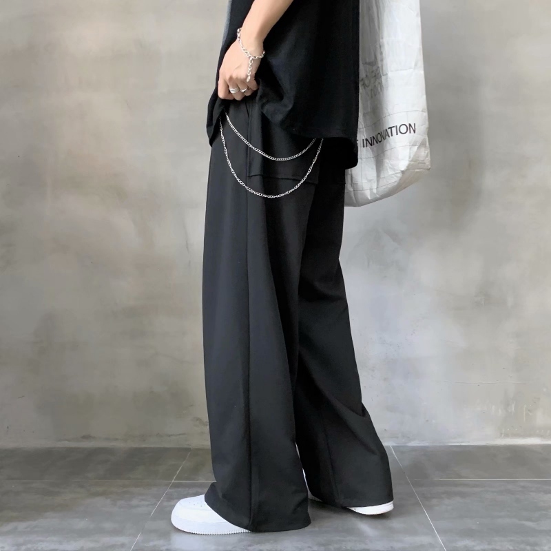 Spring and summer drop feeling accessories pants Korean fashion versatile Capris casual wide leg floor dragging pants