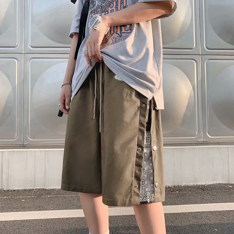 Street fashion hip hop cashew flower stitching and breasting sports European, American and Korean fashion casual pants