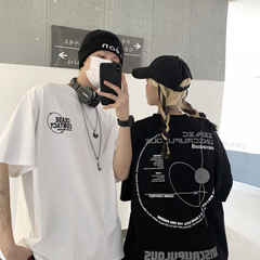 Original new summer clothes Korean fashion short sleeve letter print loose couple T-shirt