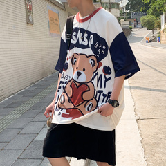 Manyin graffiti bear short sleeve T-shirt loose Korean 2021 new inschao half sleeve top