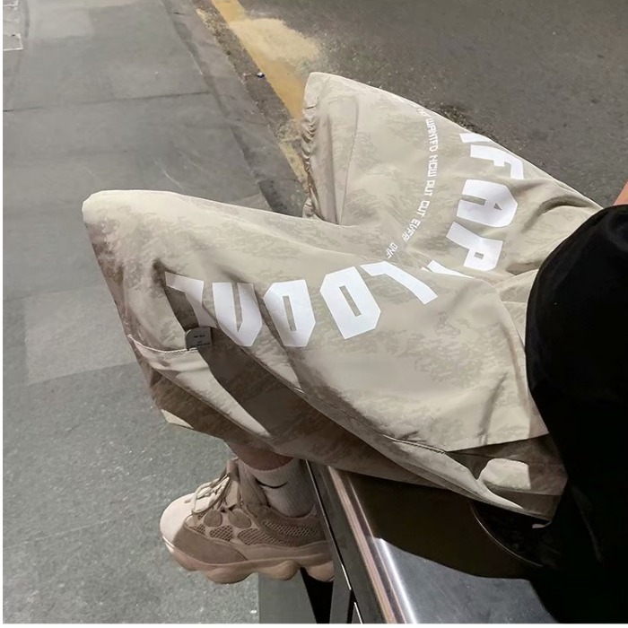 Shorts summer fashion brand letter print personality camouflage loose thin pants trend Capris