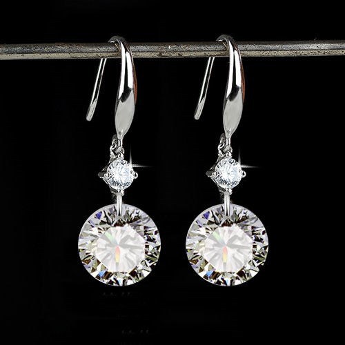 奥特莱斯折扣店清仓捡漏18K金水晶钻石耳环女时尚高级感耳饰配饰