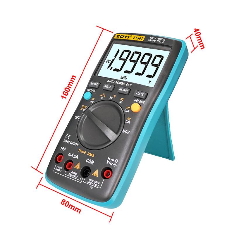 ZOYI众仪ZT303 全自动数字万用表四位半高精度防烧万能表电工维修