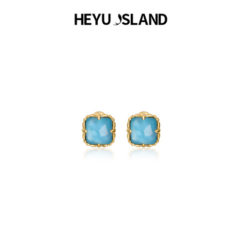 HEYU ISLAND/黑鱼岛海岛微风红玛瑙编织纹耳钉