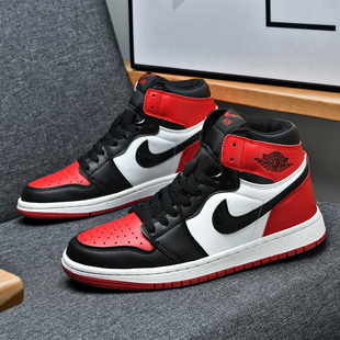 莆田aj男鞋aj1黑红脚趾高帮鞋子男款运动鞋男士板鞋秋季情侣女鞋