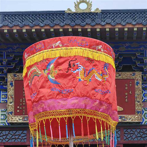 寺庙法会用品宝盖伞华盖五龙黄罗伞出行活动道具龙凤径幢定制