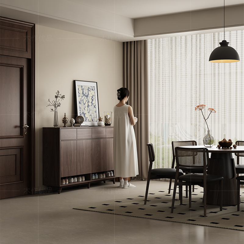 玄关柜家用门口鞋柜收纳中古风