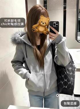 毛领加绒外套女装冬天202