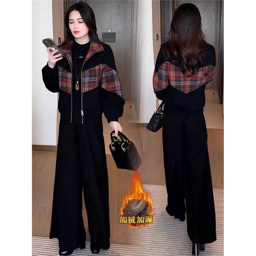 加绒加厚格子短款外套女2025冬季新款宽松洋气保暖休闲夹克上衣潮,女装/女士精品,短外套,淘宝优惠券,粉丝福利购,淘宝优惠卷