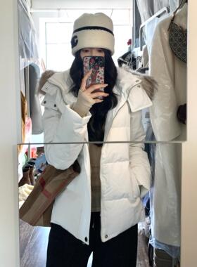 收腰棉服女2025冬季新款修身显瘦派克棉袄厚外套大毛领超好看棉衣