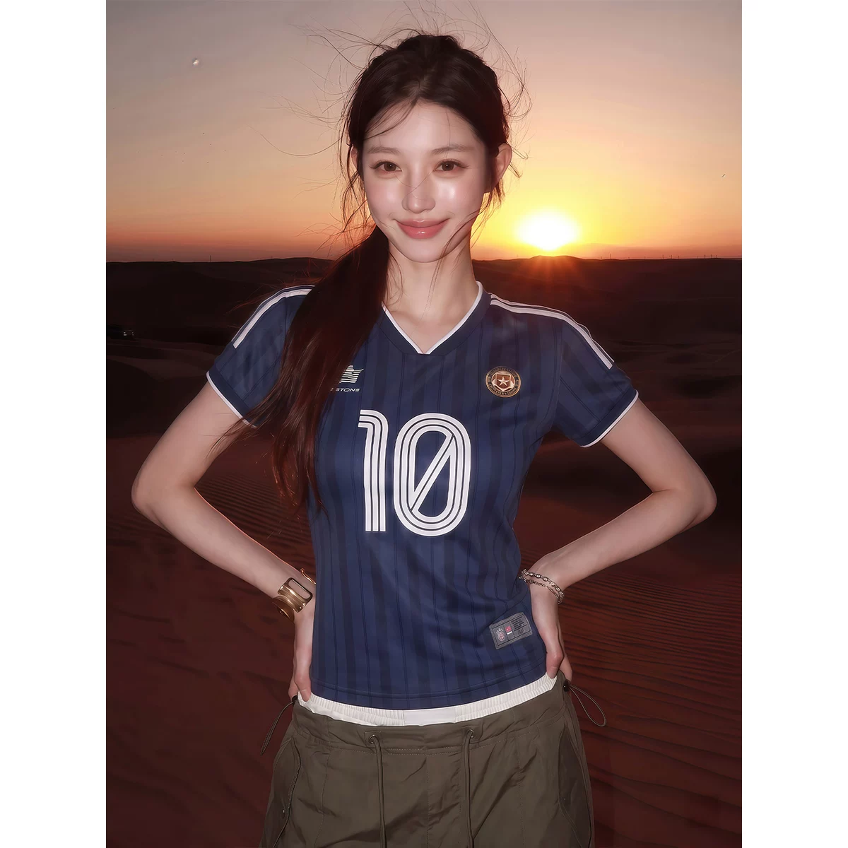 美式辣妹数字印花运动风上衣