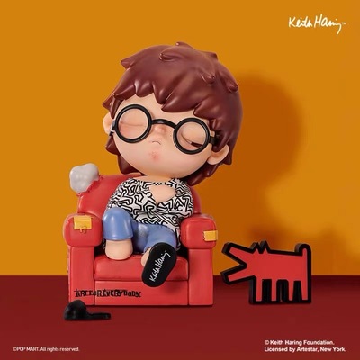 POPMART泡泡玛特小野Hirono×Keith Haring 凯斯哈林手办大号摆件