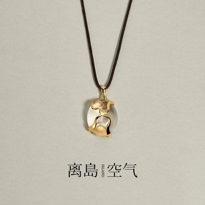 离岛空气蜕系列S925银白水晶项链女新款吊坠时尚毛衣链