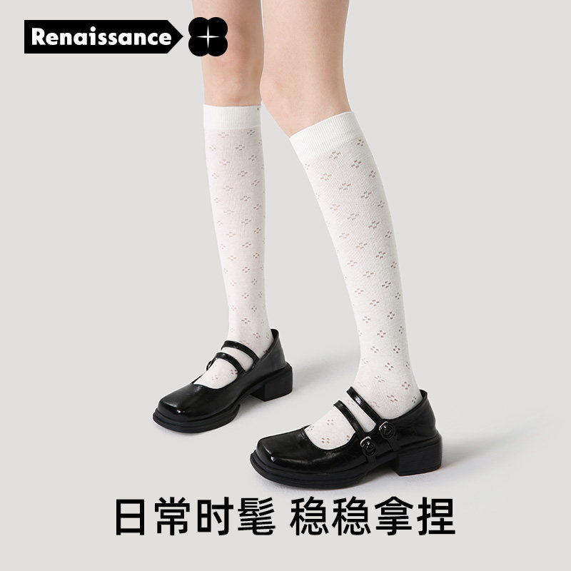文艺复兴小腿袜女春夏堆堆袜长筒袜miu芭蕾风高筒外穿格雷系棉袜,女士内衣/男士内衣/家居服,长筒袜,淘宝优惠券,粉丝福利购,淘宝优惠卷