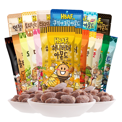 【零食礼包】韩国HBAF芭蜂蜂蜜黄油混合芥末扁桃仁巴旦木杏仁送礼