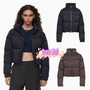 现货Aritzia TNA 24冬季新款白鸭绒立领隐藏式帽短款羽绒服外套女