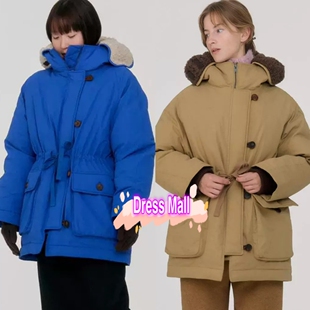 已订 sienne 2024冬季新款复古百搭加厚连帽连帽羽绒服外套女