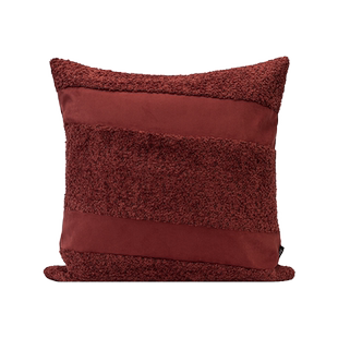 新宸优品现代简约高端抱枕红色拼接沙发靠枕酒店会所喜庆绒面靠垫