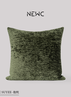 新宸优品现代轻奢高端雪尼尔抱枕客厅沙发酒店别墅绿色撸猫感靠垫