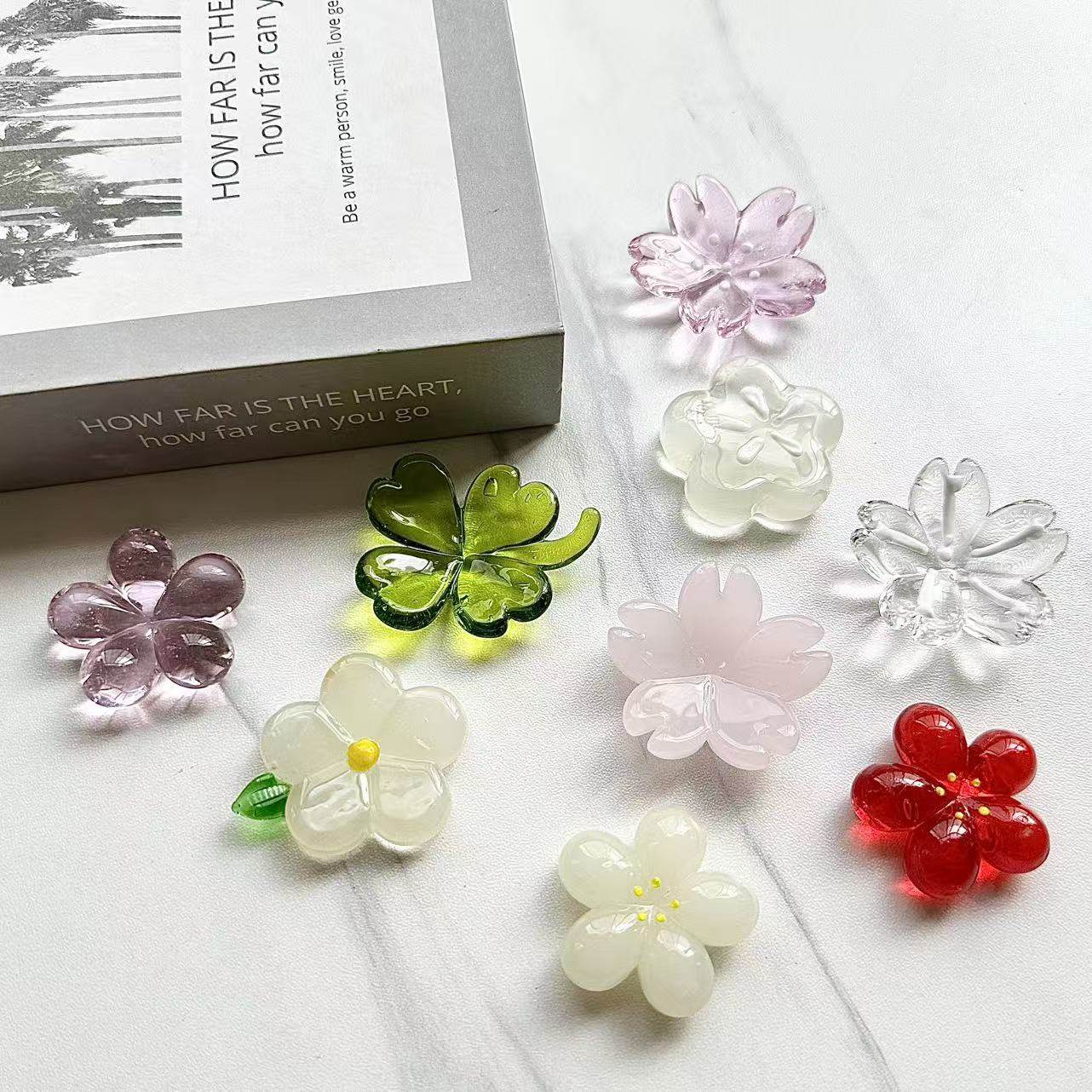 手工琉璃笔托筷子架托清新日式樱花DIY玻璃小花垫片创意摆件礼品,家居饰品,桌面摆件,淘宝优惠券,粉丝福利购,淘宝优惠卷