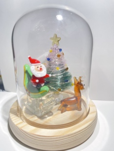 玻璃拉丝圣诞树桌面摆件淄博琉璃装饰品礼盒圣诞节礼物送男女朋友