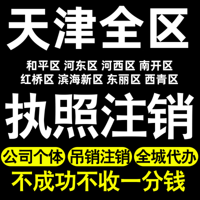 天津个体户注销执照注销和平河东河西南开河北红桥东丽西青滨海新