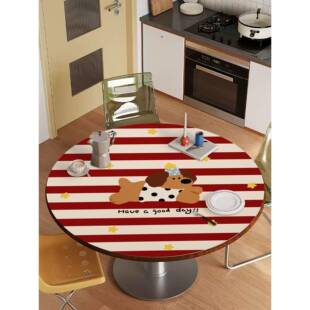 卡通大号圆桌垫防水风餐桌隔垫搭百网热红简约圆形茶NFP几垫桌布
