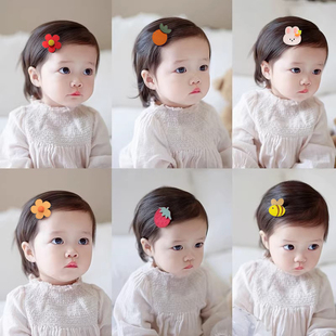 女宝宝魔术贴头饰可爱卡通婴儿碎发贴不伤发刘海发夹儿童胎毛发贴