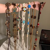 波西米亚复古腰带女编绳裙子配饰夏天名族风新疆云南高级感细腰链