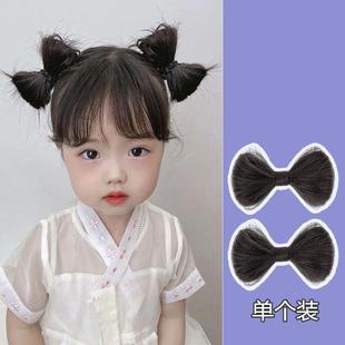 新款 直销儿童假发女可爱丸子头宝宝发夹百搭发饰汉服古风蝴蝶结发